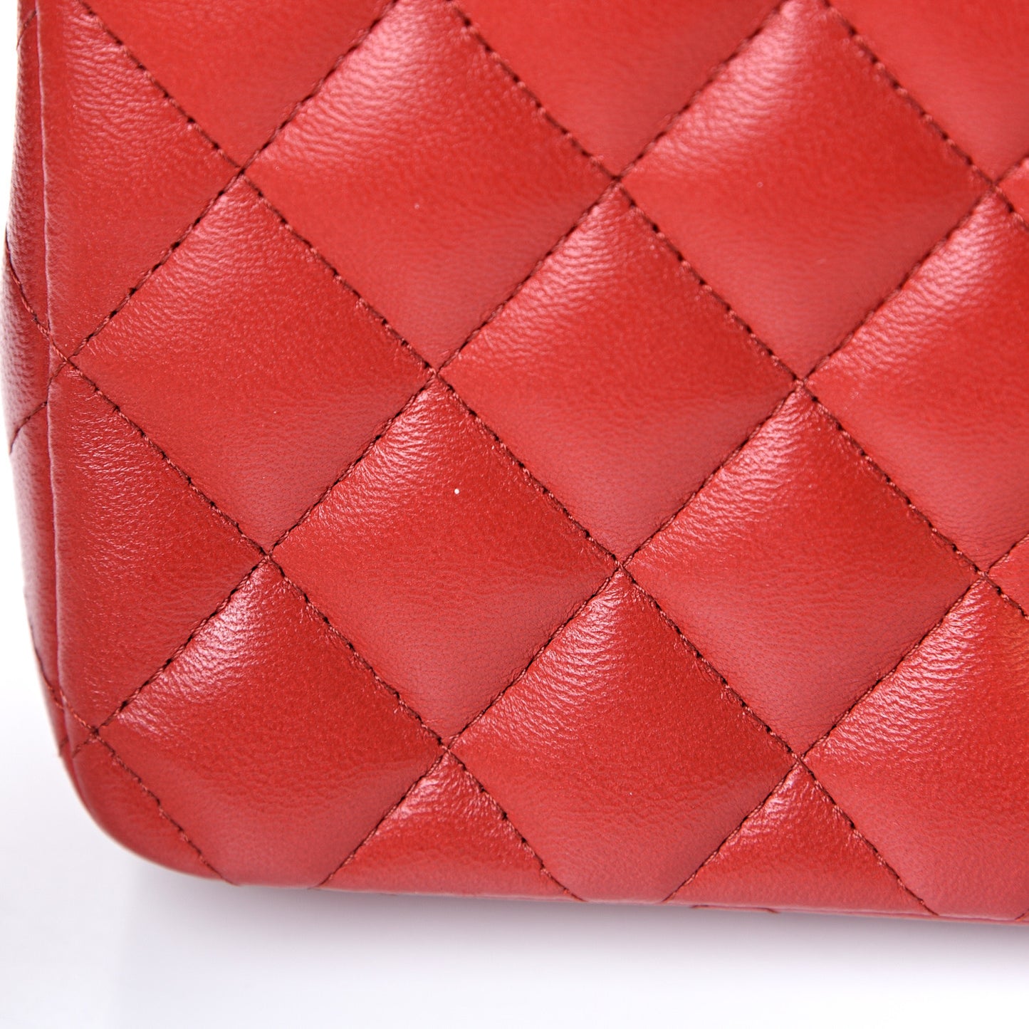 Lambskin Quilted Mini Rectangular Flap Red