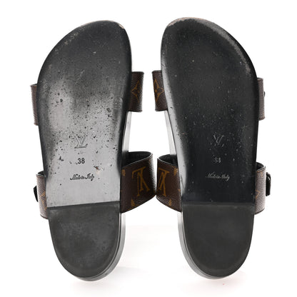 Louis Vuitton Monogram Bom Dia Mule Sandals 38 Black 6 of 11