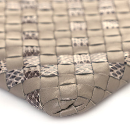 Bottega Veneta Nappa Intrecciato Elaphe Large Flat Zip Billetto Pouch Mink 10 of 12