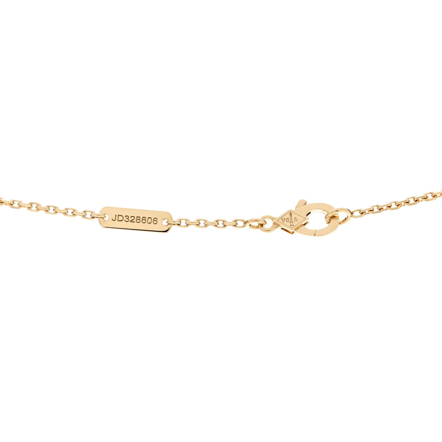 Van Cleef & Arpels 18K Yellow Gold Guilloche Vintage Alhambra Pendant Necklace 5 of 6