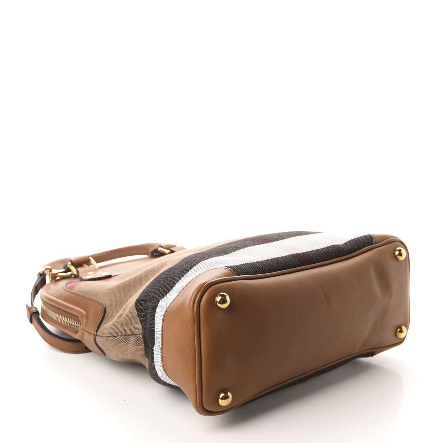 Canvas Mega Check Calfskin Medium Bloomsbury Saddle Brown