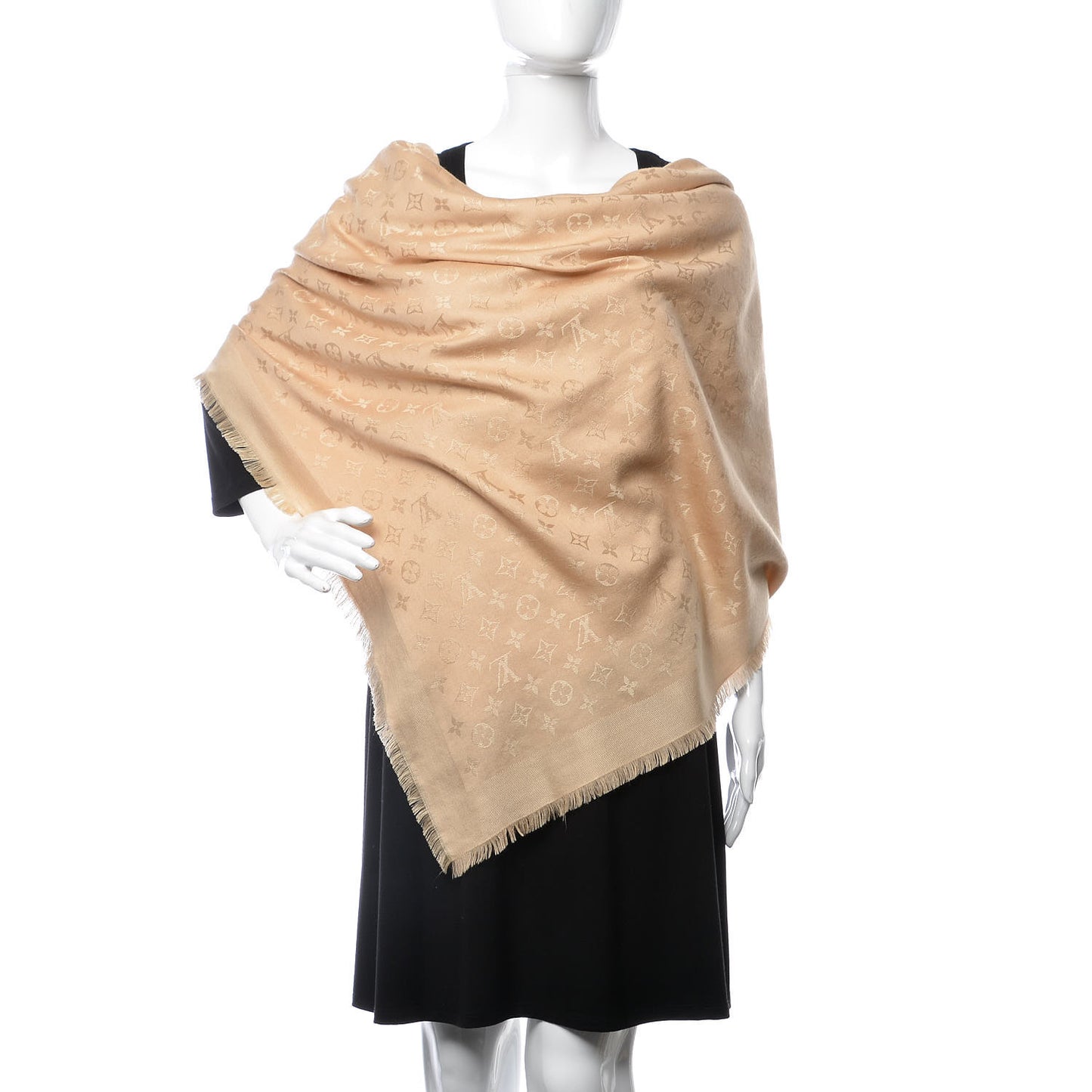 Wool Silk Monogram Shawl Dune