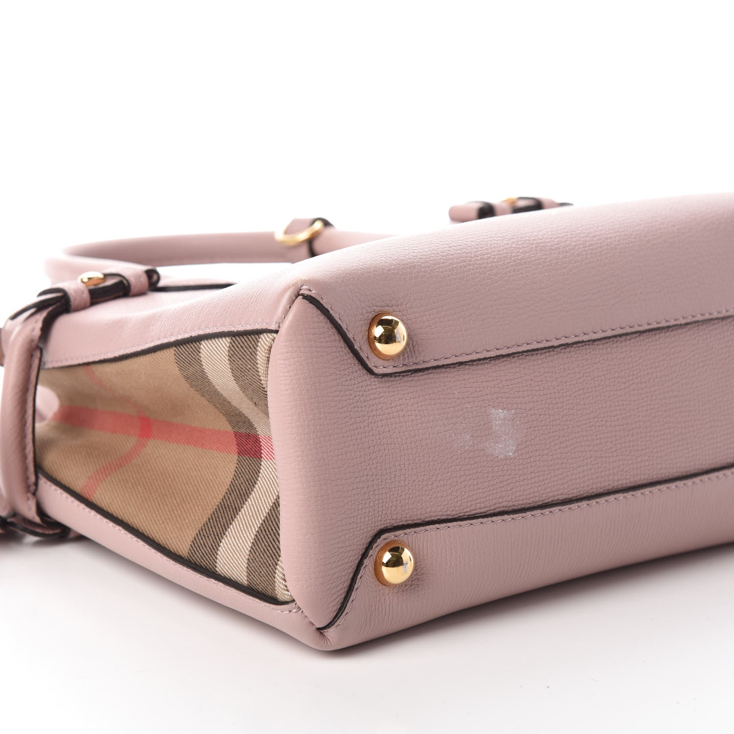 Burberry Grainy Calfskin House Check Small Banner Tote Pale Orchid 8 of 10