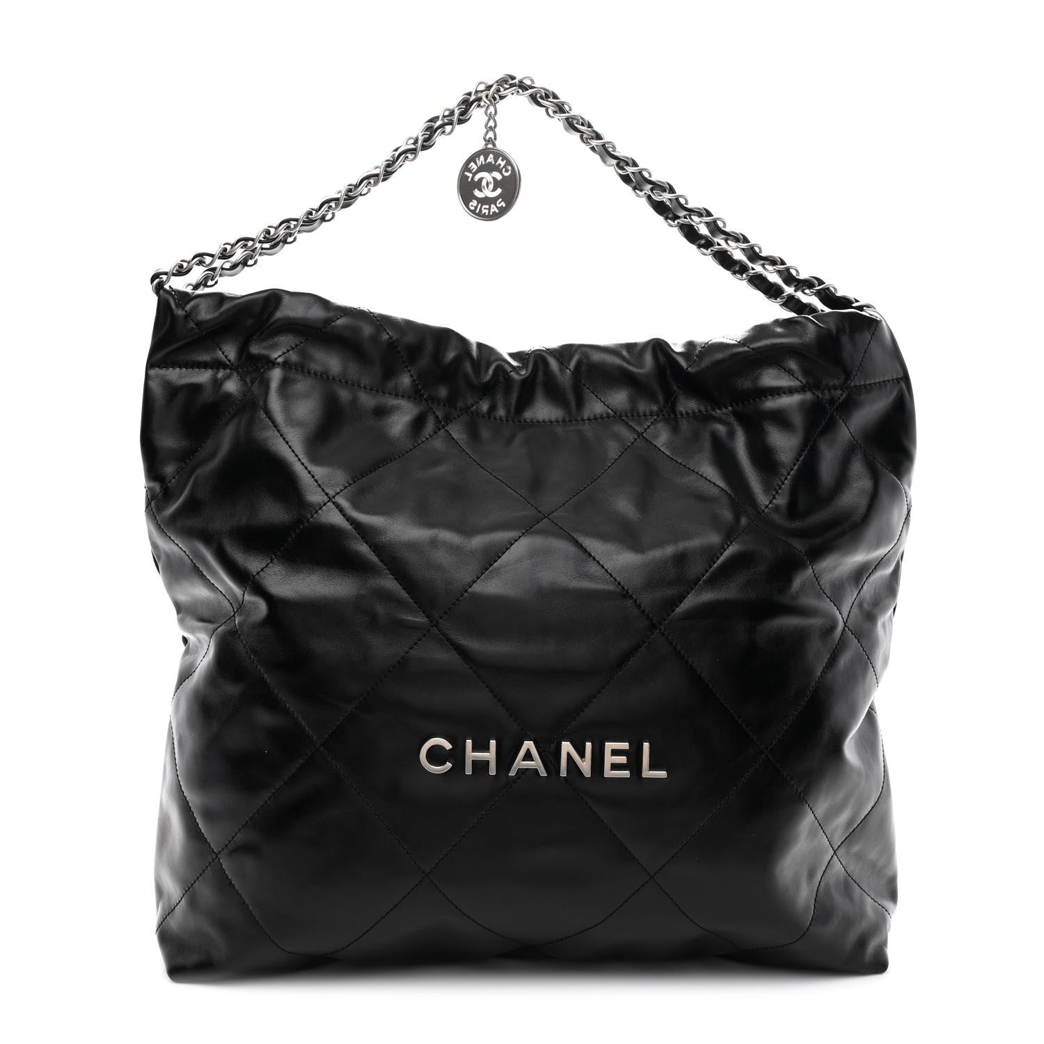 Chanel Shiny Calfskin Quilted Chanel 22 Black 1 of 12
