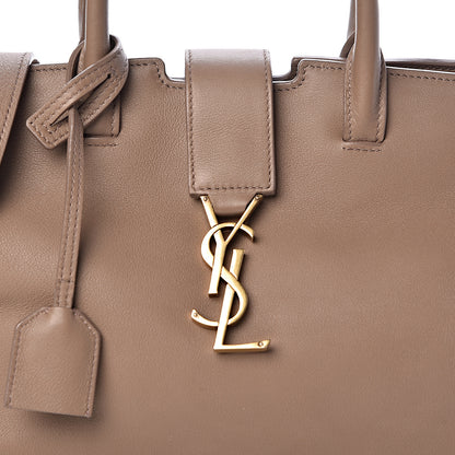 Saint Laurent Calfskin Suede Baby Monogram Downtown Cabas Taupe 11 of 12