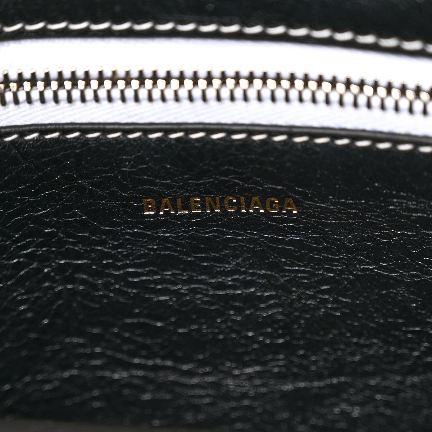 Balenciaga Agneau Arena Striped Patchwork Small Barbes East West Shopper Black White 6 of 9