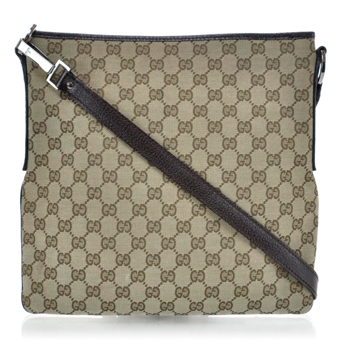 Monogram Flat Messenger Bag Ebony