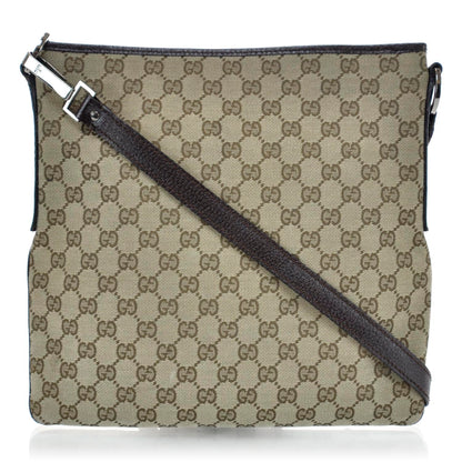Gucci Monogram Flat Messenger Bag Ebony 1 of 10