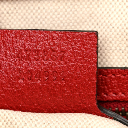 Gucci Soft GG Supreme Monogram Web Bosco Patch Small Crossbody Tote Beige Malva Hibiscus Red 8 of 11