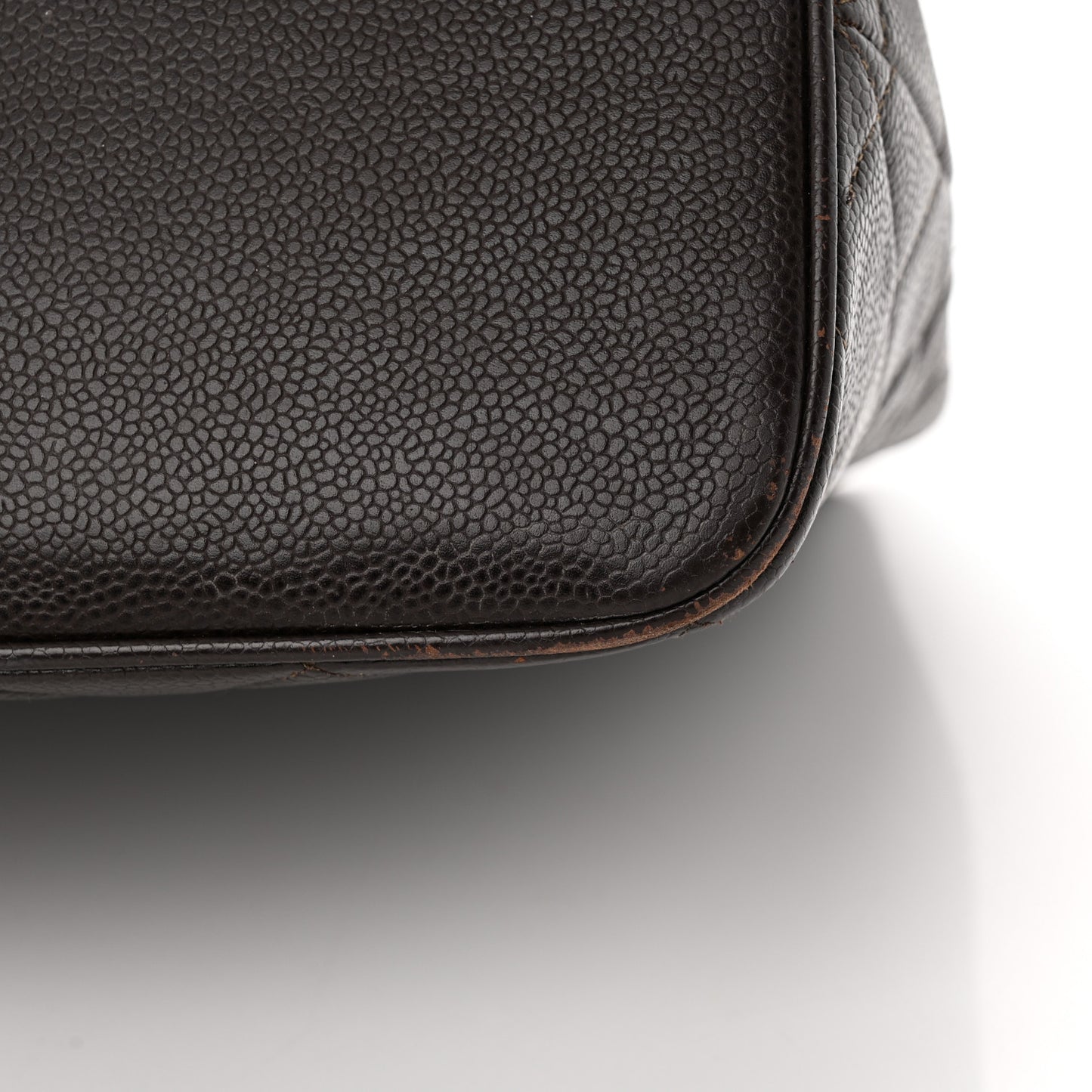Caviar Quilted Medallion Tote Dark Brown