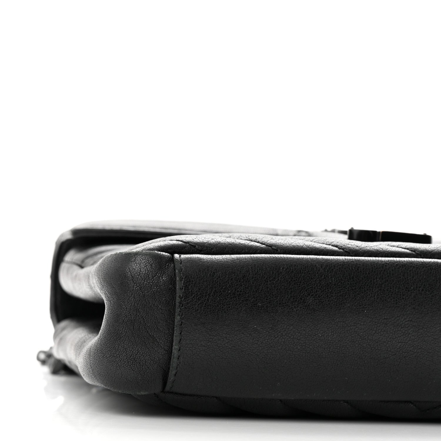 Saint Laurent Sheepskin Matelasse Chevron Monogram Monochrome Medium College Bag Black 8 of 12