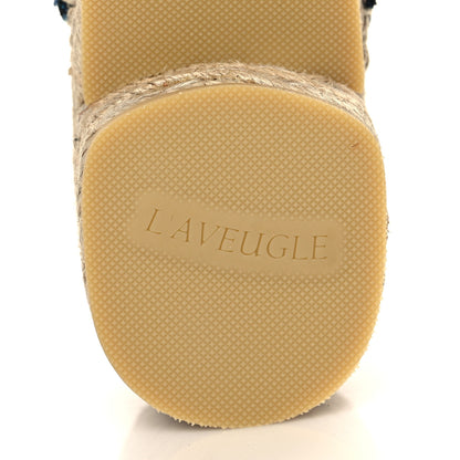 Gucci Monogram Multicolor Criss Cross Espadrille Sandals 35.5 Light Blue 7 of 11