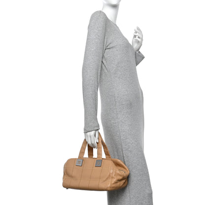 Chanel Caviar Square Stitched Bowler Beige 2 of 10