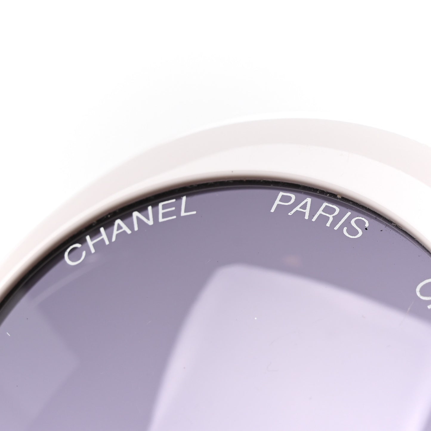 Acetate Logo Round Sunglasses 01949 White