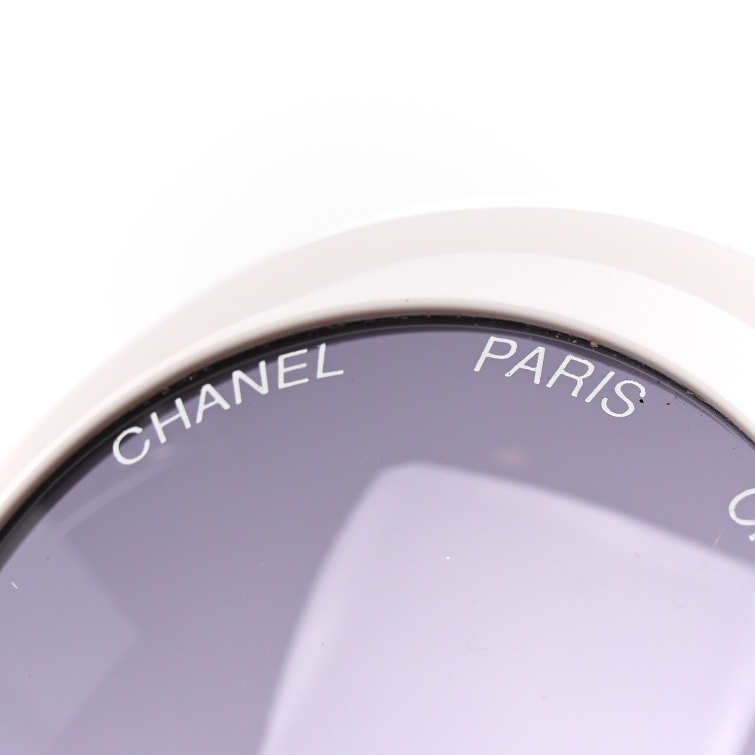 Chanel Acetate Logo Round Sunglasses 01949 White 7 of 8