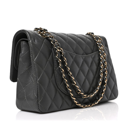 Chanel Lambskin Quilted Medium Double Flap Dark Grey 3 of 9