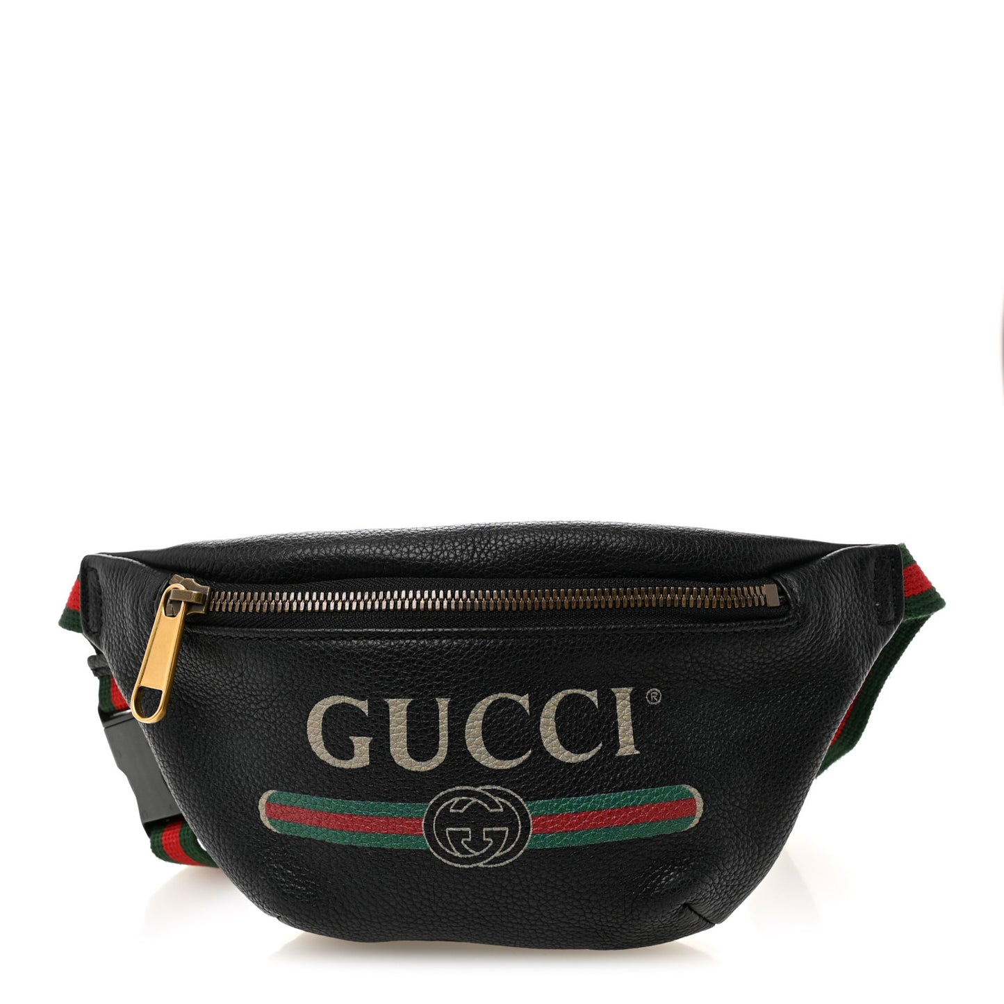 Grained Calfskin Small Logo Belt Bag Black