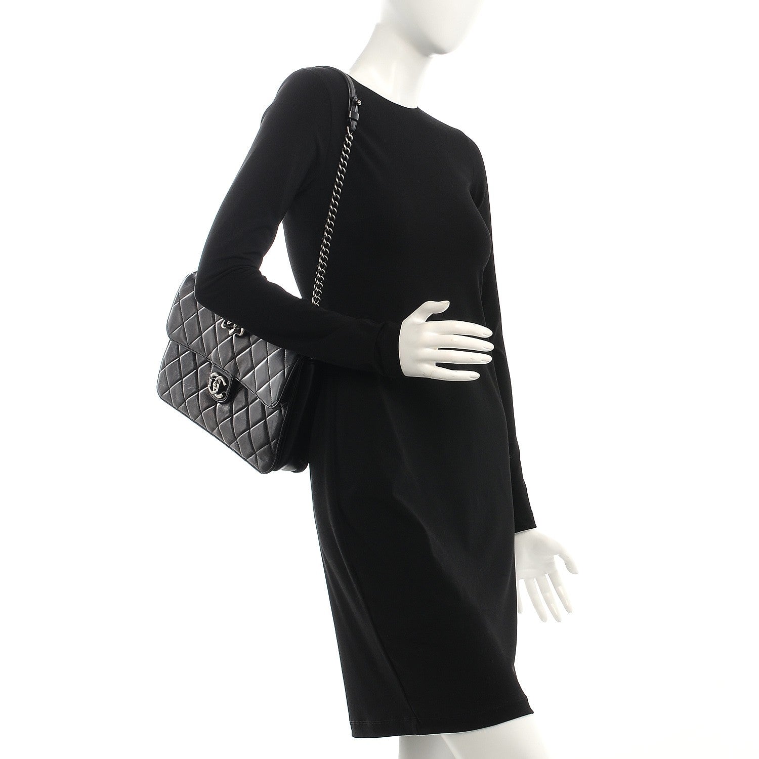 Chanel Calfskin Quilted Large Perfect Edge Flap Black 2 of 7
