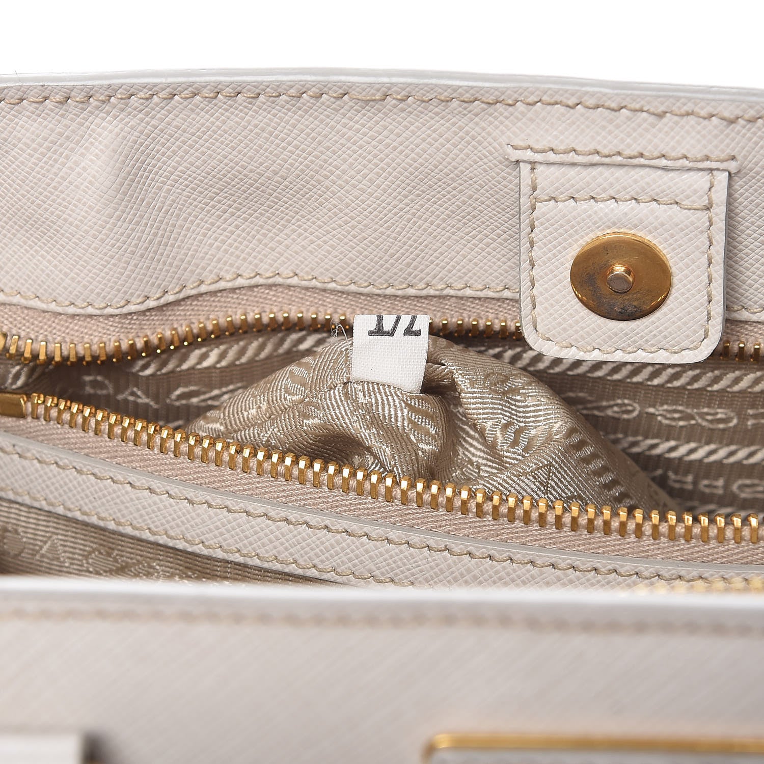 Prada Saffiano Lux Medium Tote Talco 8 of 23