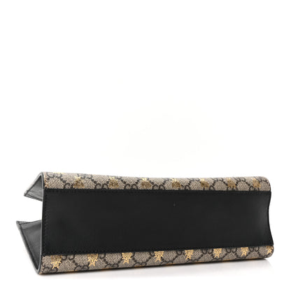 Gucci GG Supreme Monogram Bees Small Padlock Tote Beige Oro Black 4 of 10