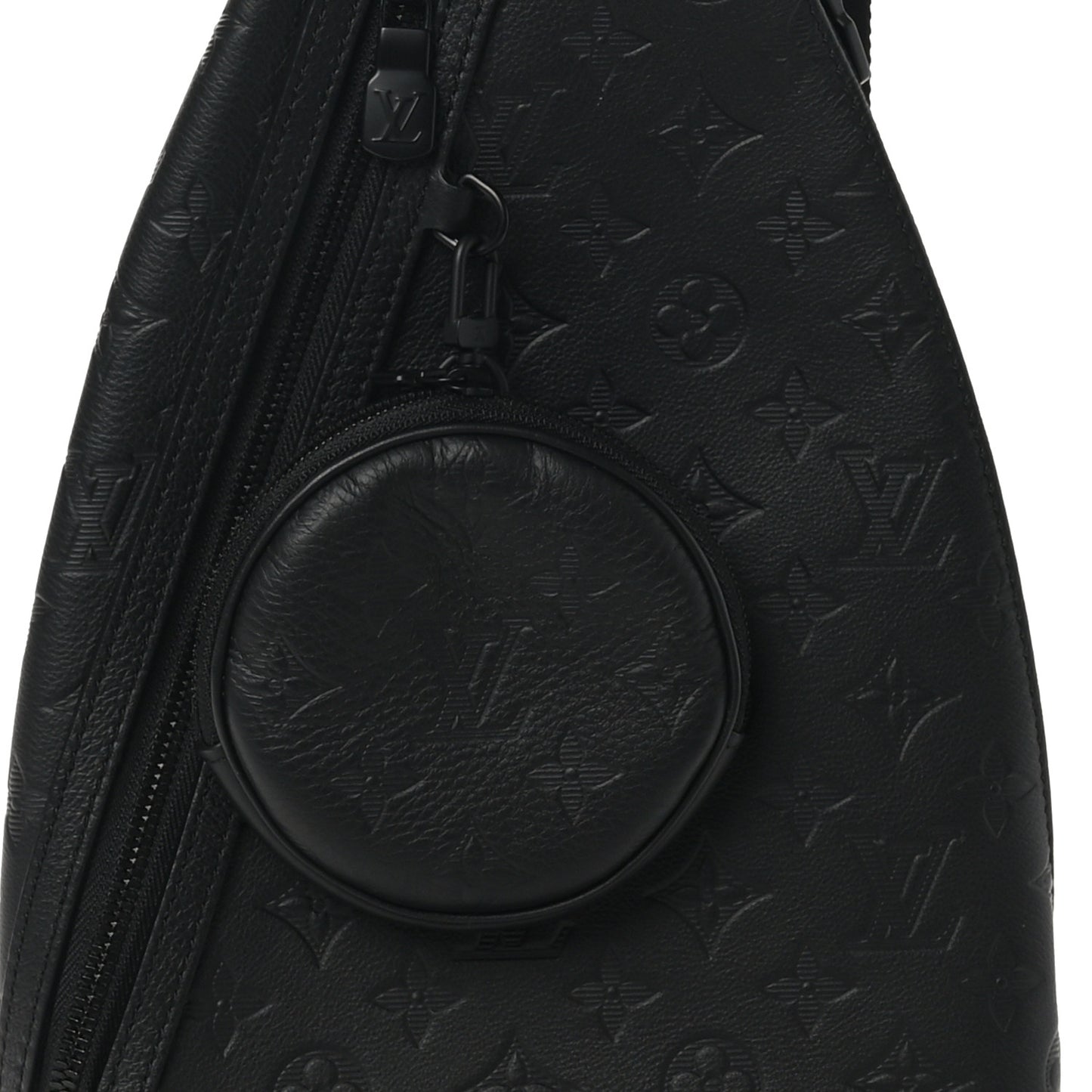 Calfskin Shadow Monogram Duo Slingbag Black