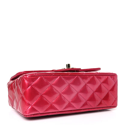 Chanel Shaded Patent Calfskin Quilted Mini Rectangular Flap Pink Dark Pink 4 of 10