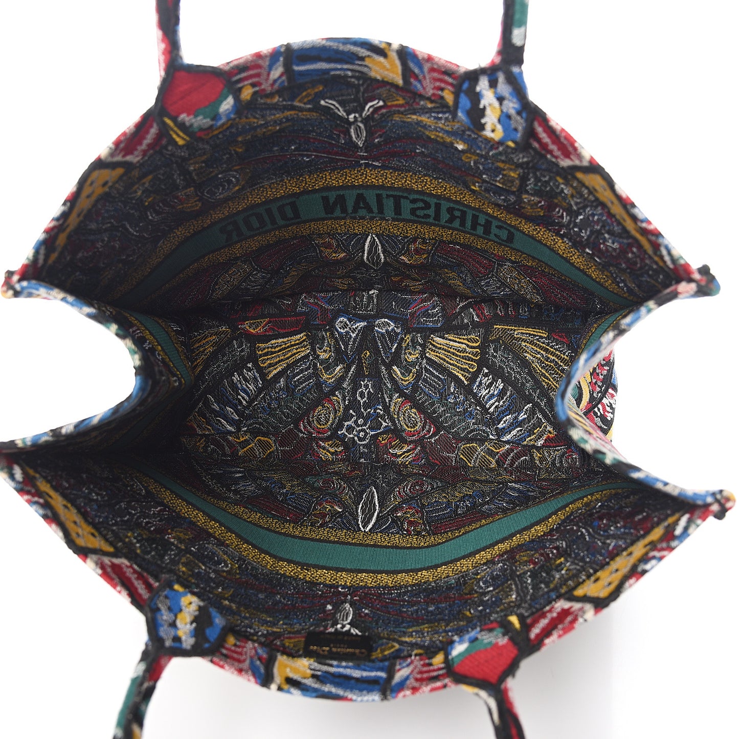 Canvas Embroidered Butterfly Book Tote Black Multicolor
