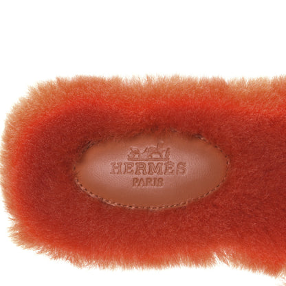 Hermes Woolskin Oran Sandals 36 Orange 7 of 8