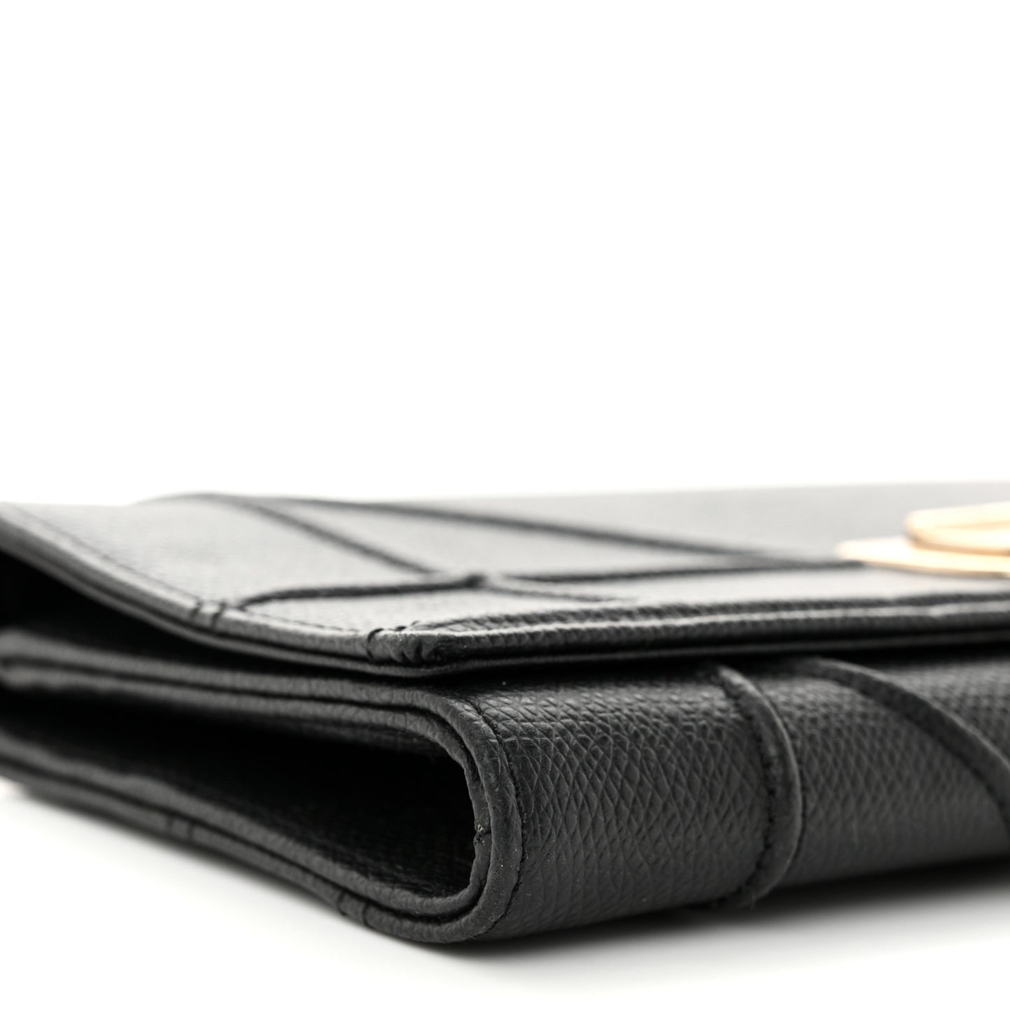 Grained Calfskin Diorama Croisiere Chain Wallet Black