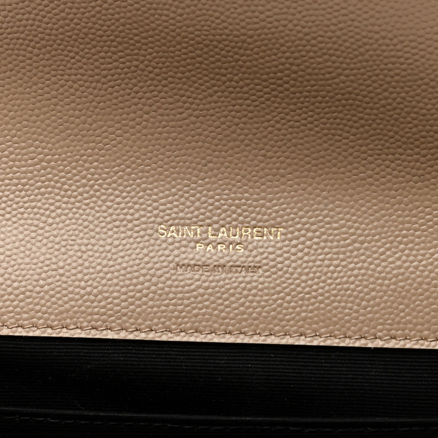 Saint Laurent Grain De Poudre Matelasse Chevron Monogram Envelope Clutch Dark Beige 6 of 8