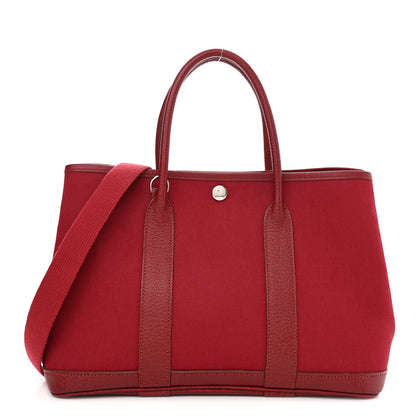 Hermes Toile Buffle Garden Party 30 TPM Rouge Imperial 1 of 10