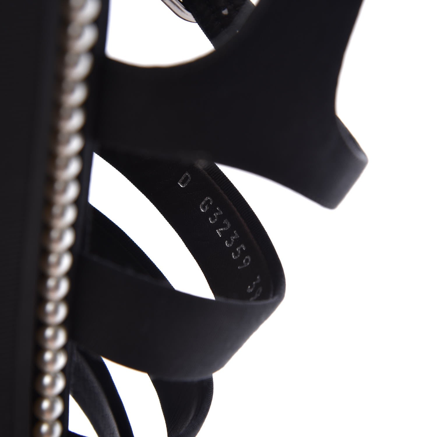 Chanel Grosgrain Pearl Flat Sandals 39 Black 8 of 10