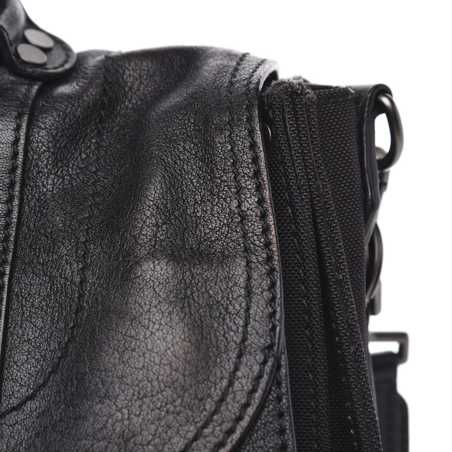Lambskin Nylon Extra Large PS1 Satchel Black