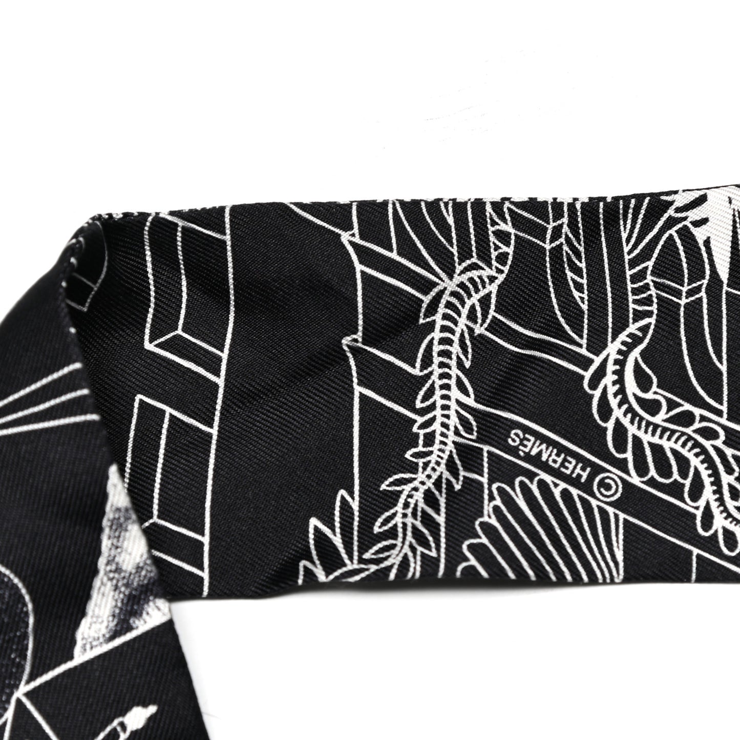 Silk Animapolis Twilly Black White
