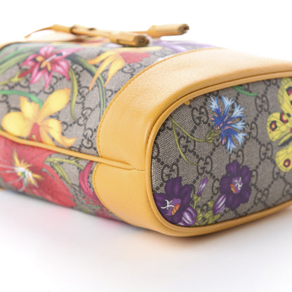 Gucci GG Supreme Monogram Flora Small Ophidia Bucket Bag Beige Multicolor Crop 6 of 11