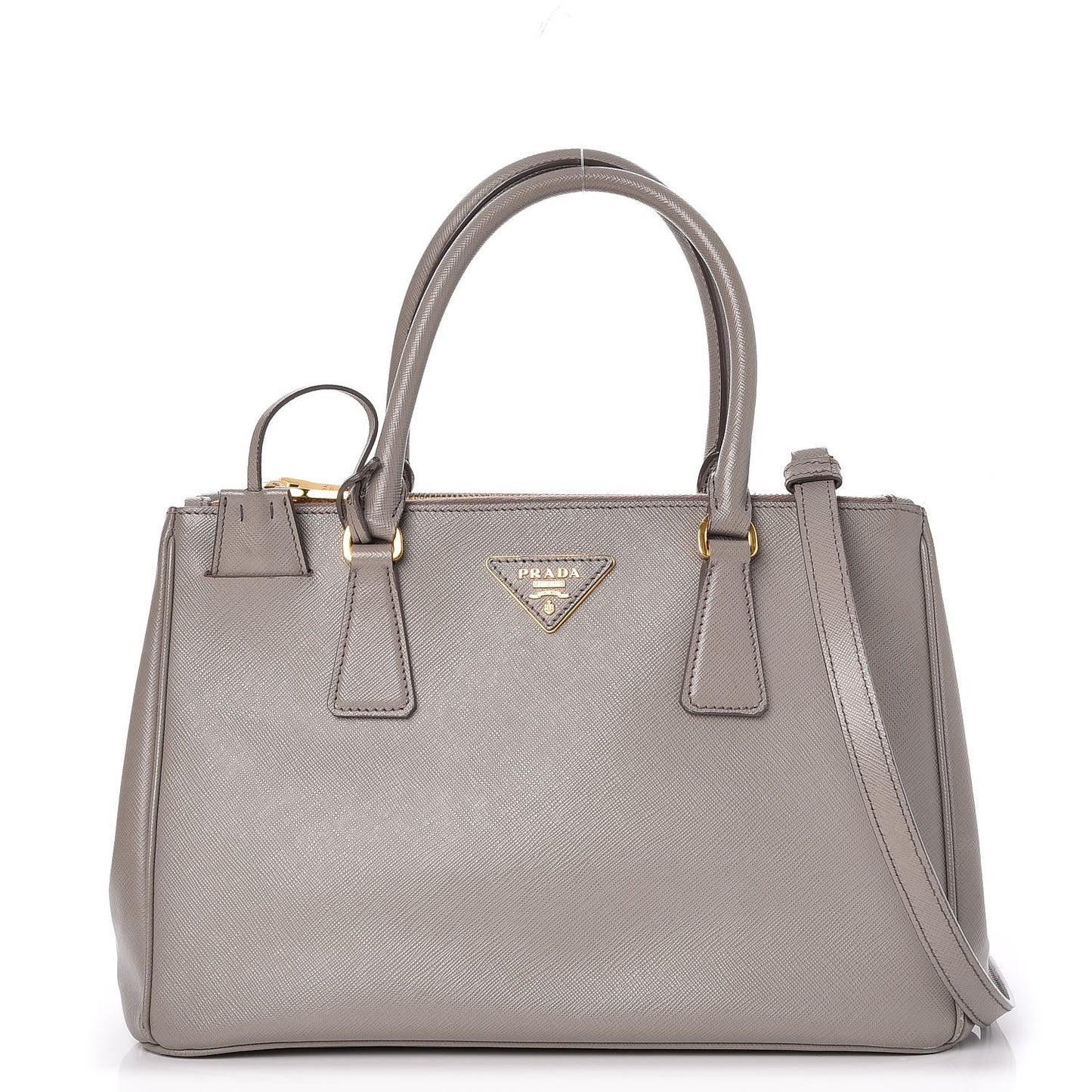 Saffiano Small Galleria Double Zip Tote Argilla