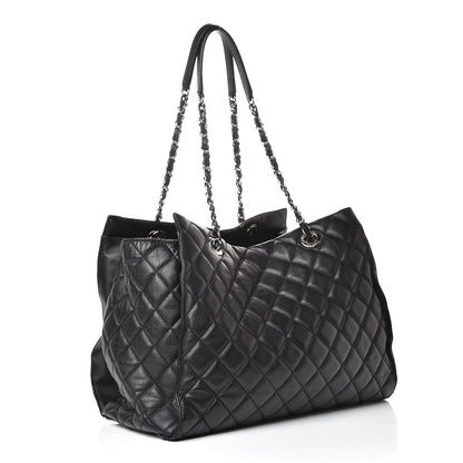 Chanel Calfskin Quilted Large Chic and Soft Shopping Tote Black 3 of 13