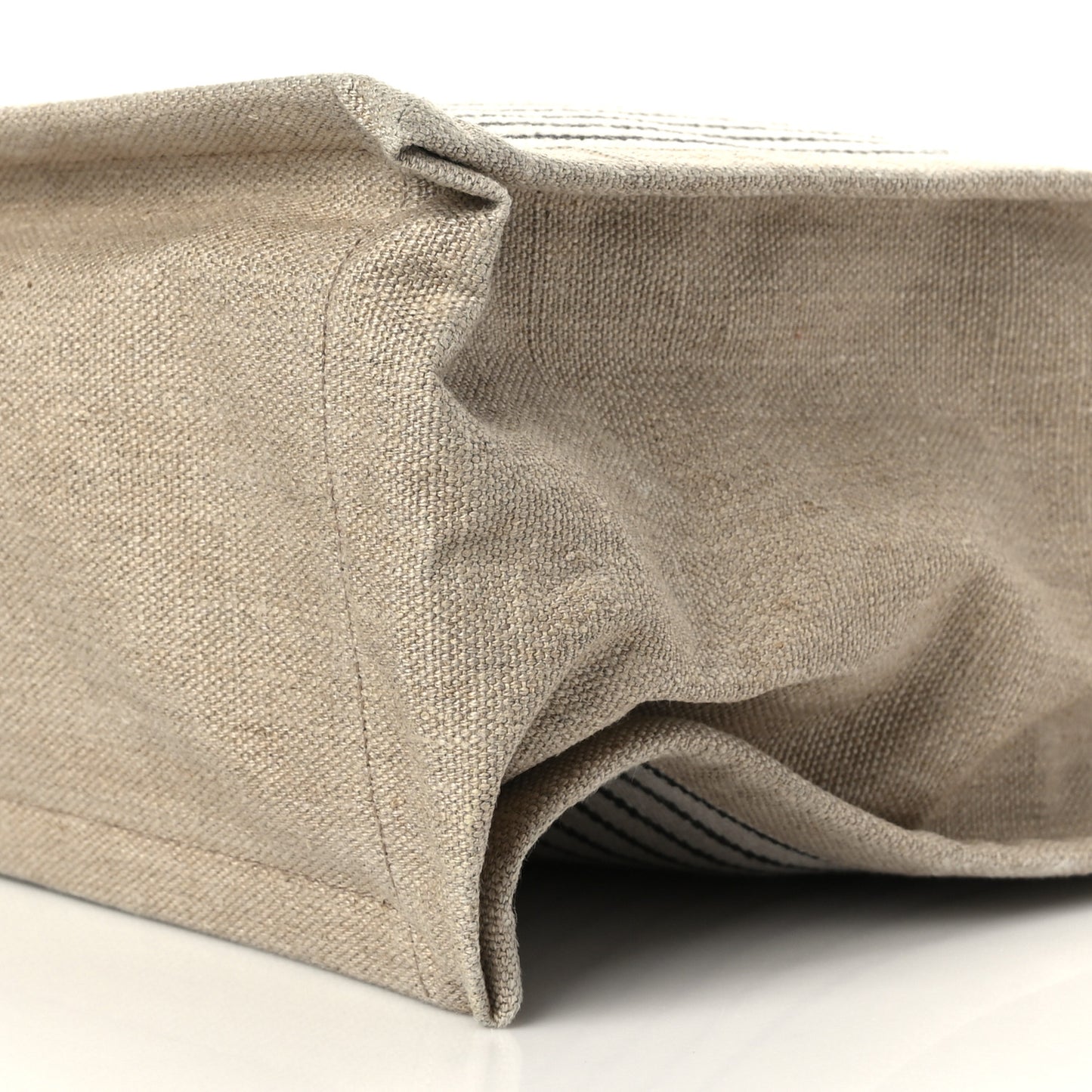 Embroidered Cotton Linen Rive Gauche Noe Tote Natural Black