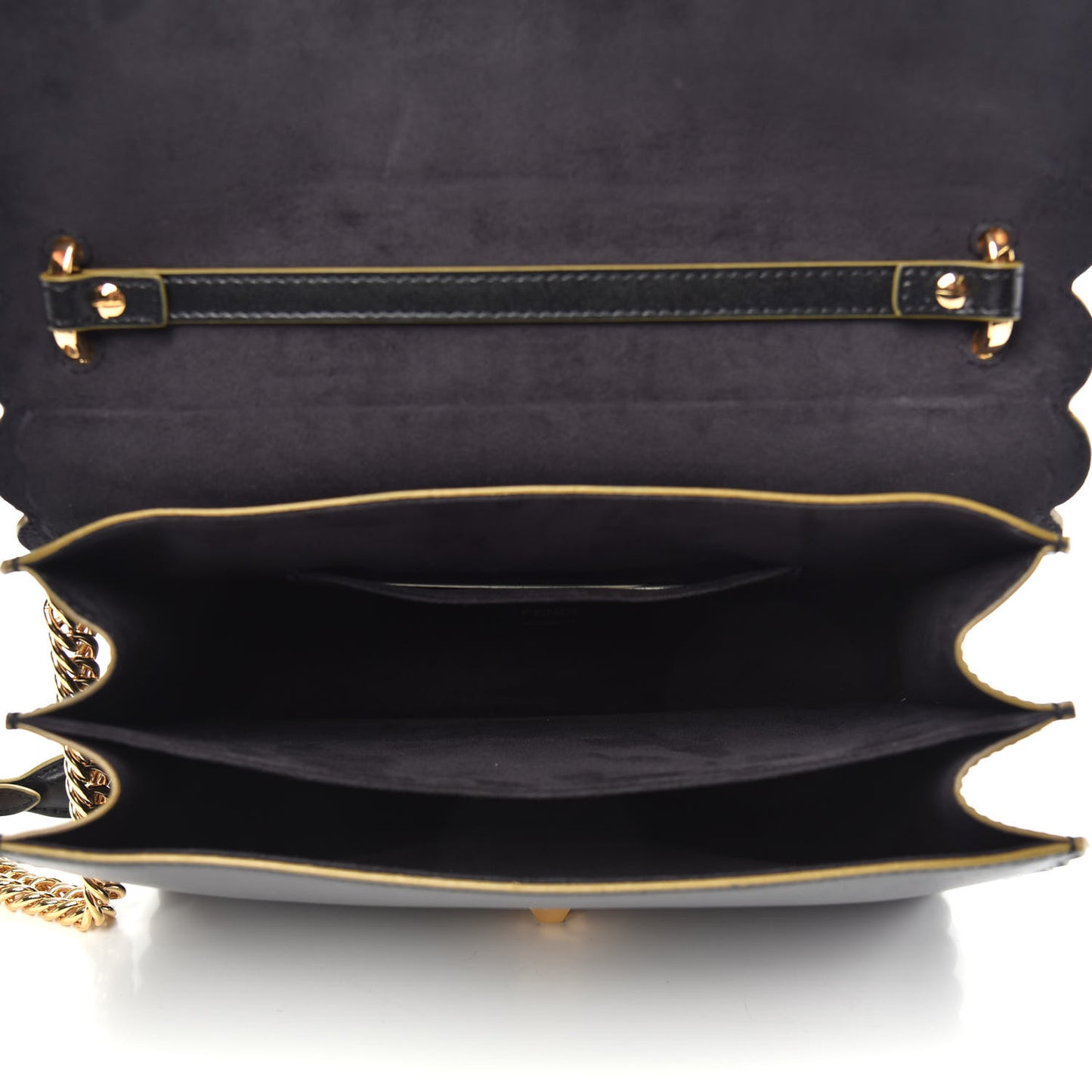 Vitello Liberty Scalloped Studded Kan I Shoulder Bag Black