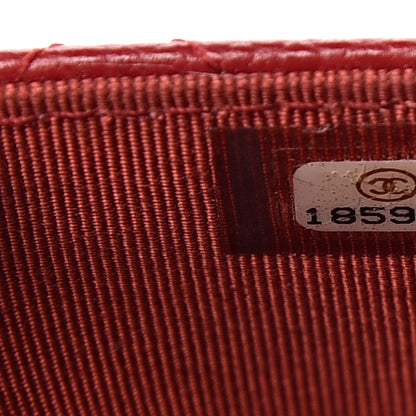 Chanel Caviar Quilted Wallet on Chain WOC Red 8 of 11