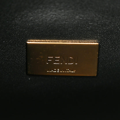 Fendi Vitello Tahiti Burro Medium Peekaboo Iconic Essentially Satchel Tortora Black 6 of 11