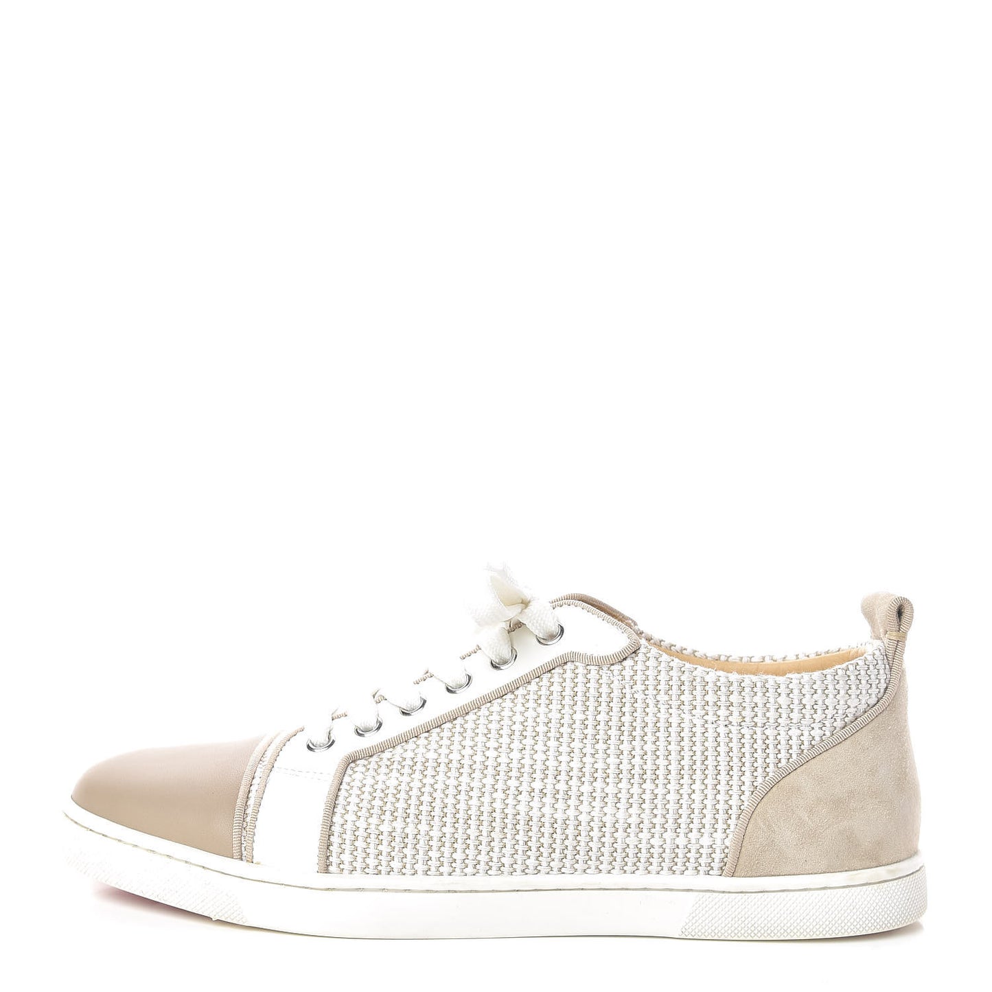 Tweed Calfskin Mens Gondolier Flat Sneakers 40 Galet