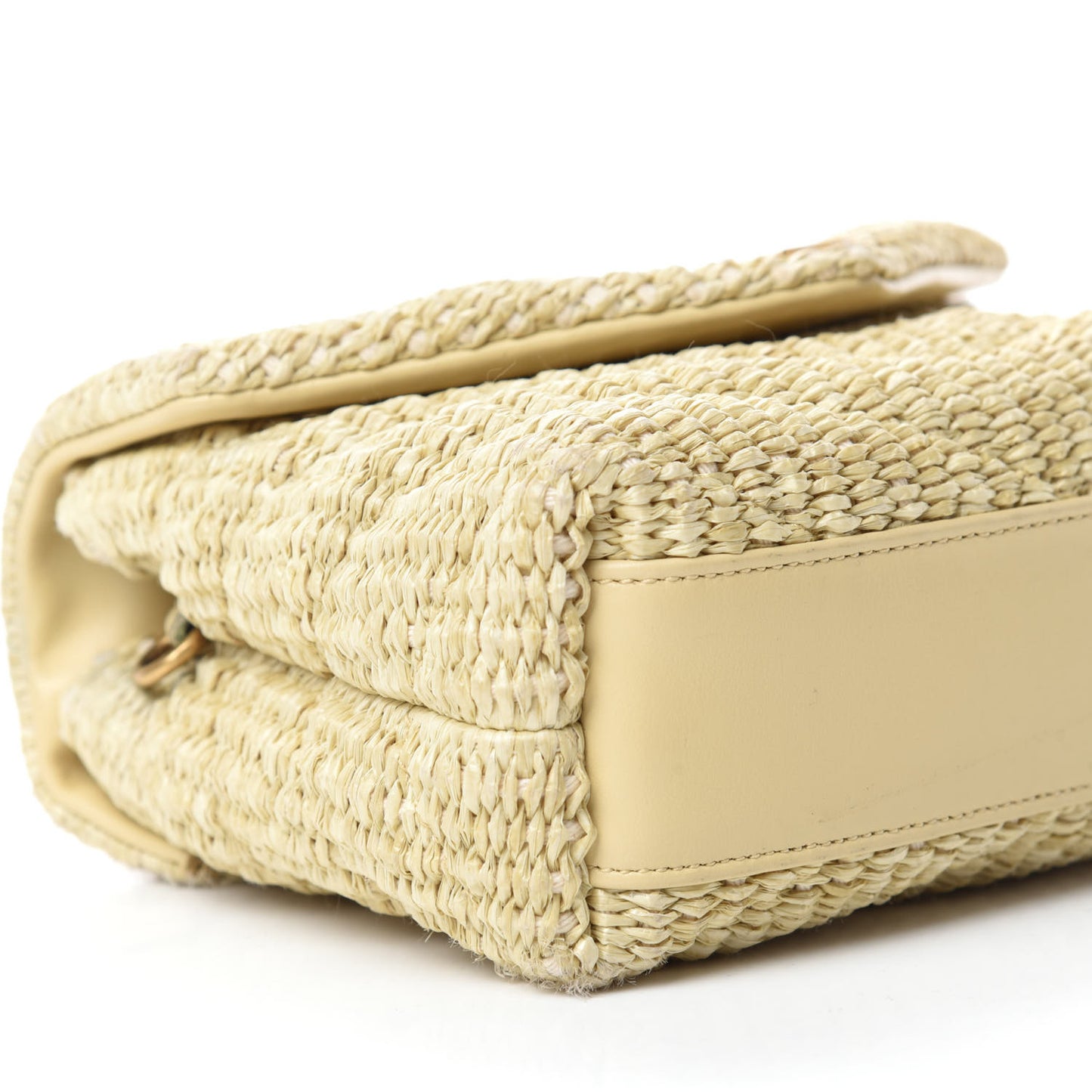 Raffia Monogram Toy Loulou Chain Satchel Naturale