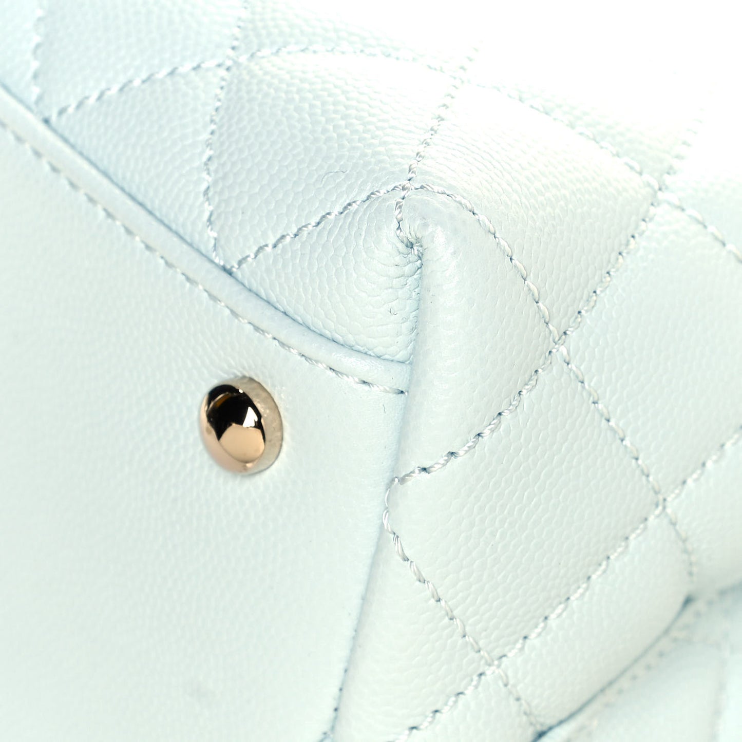 Caviar Quilted Small Coco Handle Flap Light Blue
