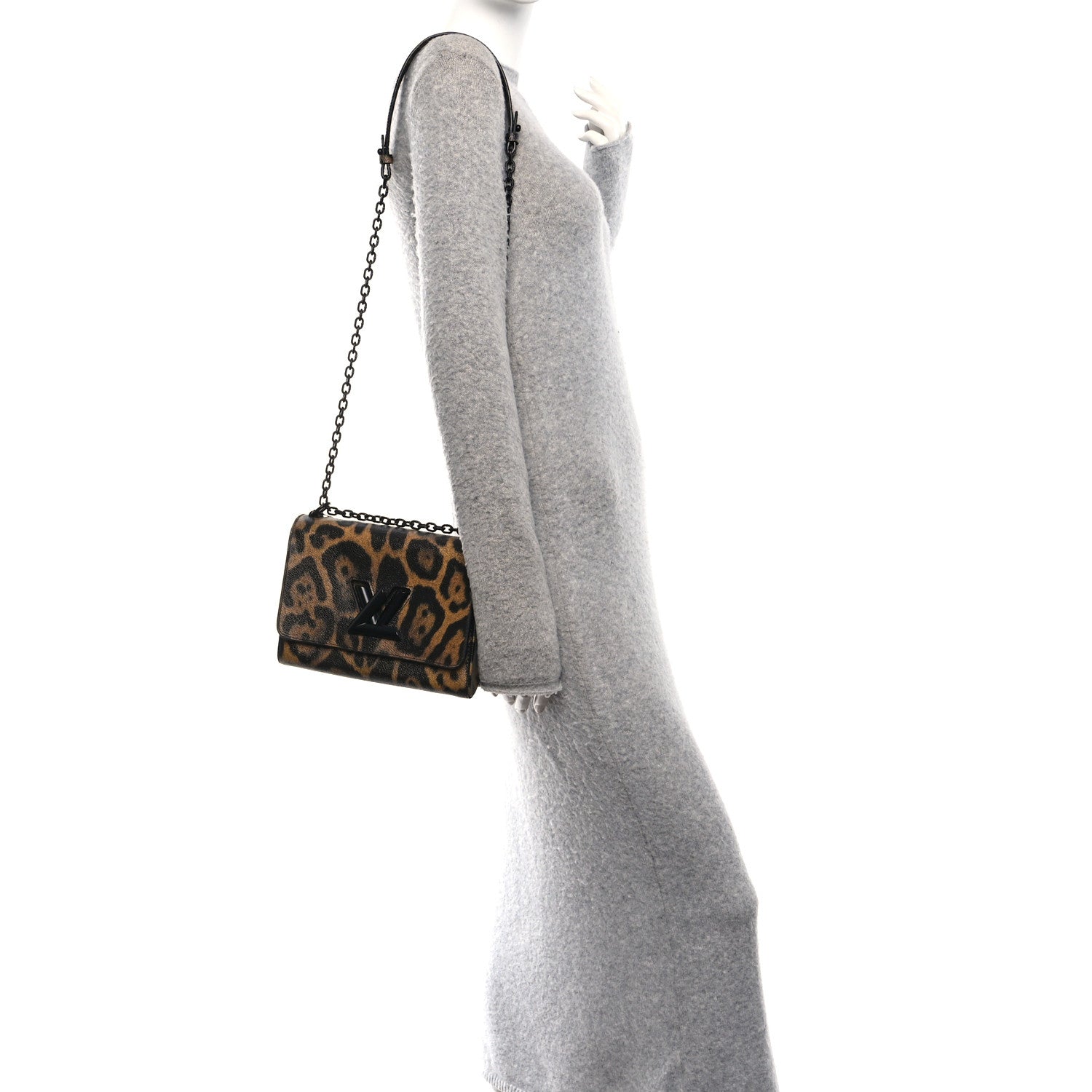 Louis Vuitton Calfskin Wild Animal Print Twist Shoulder Bag MM 2 of 11