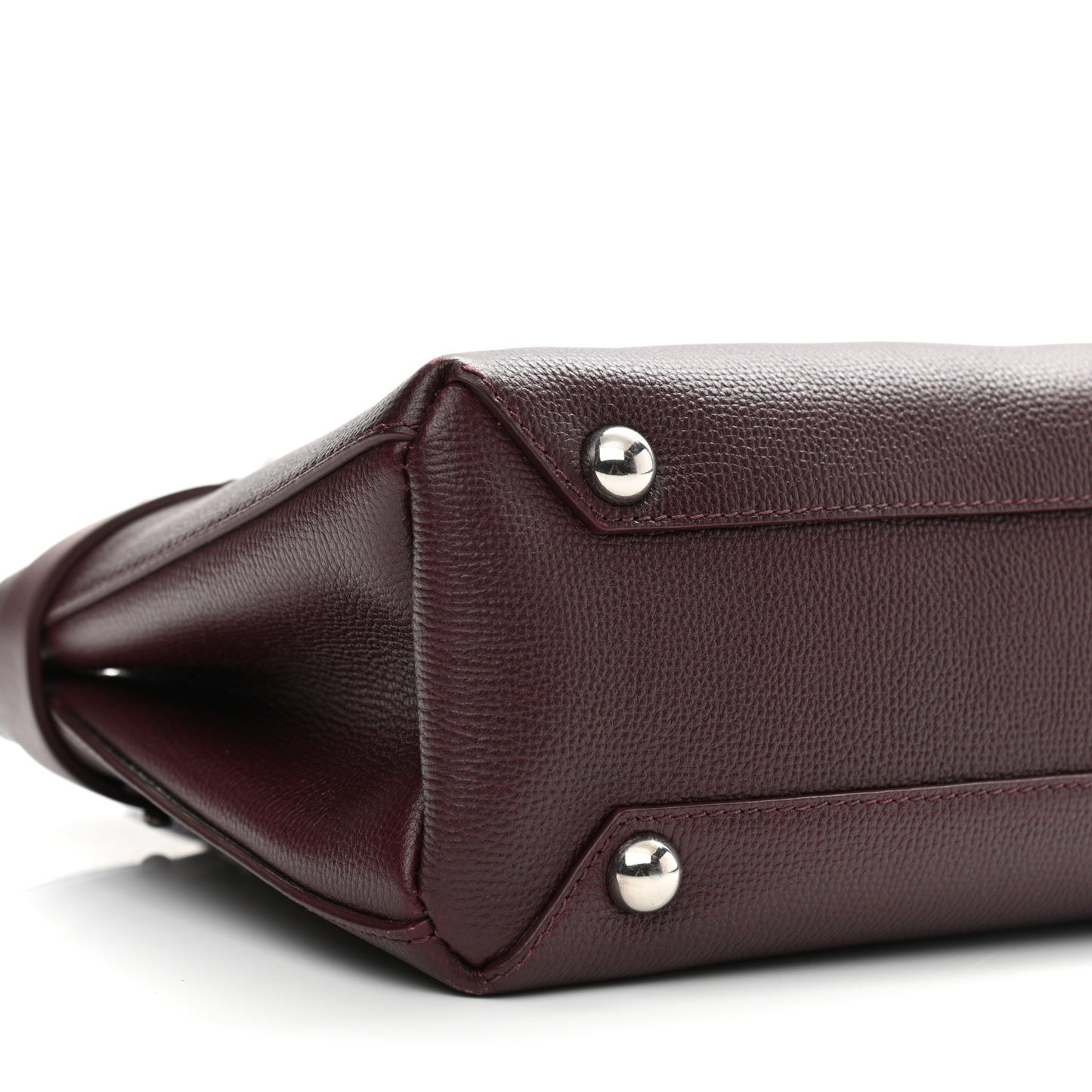 Grainy Calfskin House Check Small Banner Tote Mahogany Red