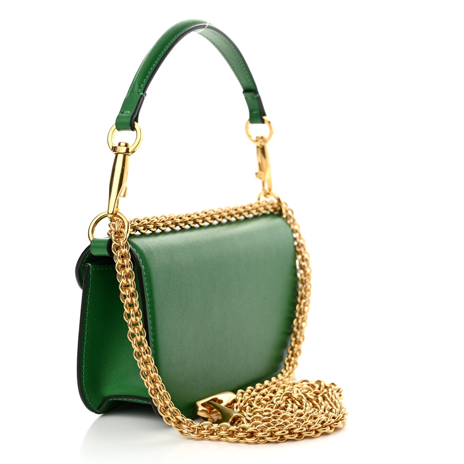 Valentino Garavani Calfskin Vlogo Small Loco Shoulder Bag Gea Green 3 of 14