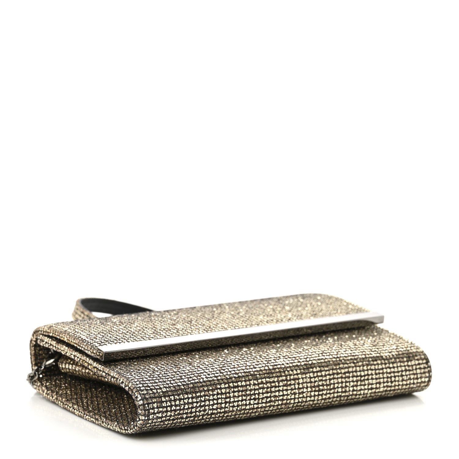 Judith Leiber Satin Glitter Chelsea Twinkle Clutch Ebonized Gold 4 of 12