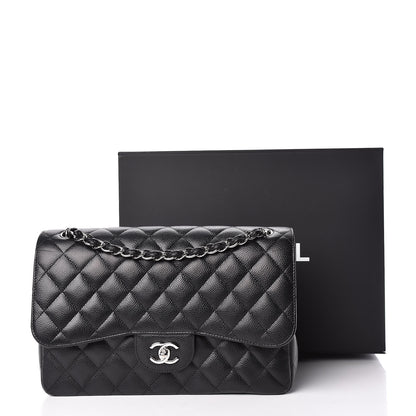 Chanel Caviar Quilted Jumbo Double Flap Black 11 of 11