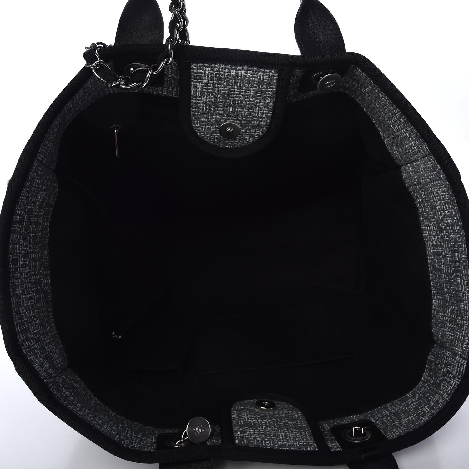 Chanel Canvas Large Deauville Tote Charcoal 5 of 9